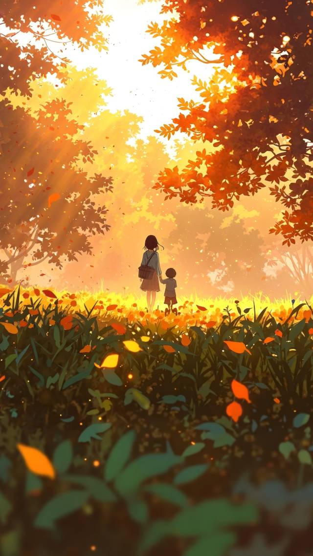 golden meadow wallpaper, autumn landscape, peaceful field, background for mobile wallpaper (vertical)