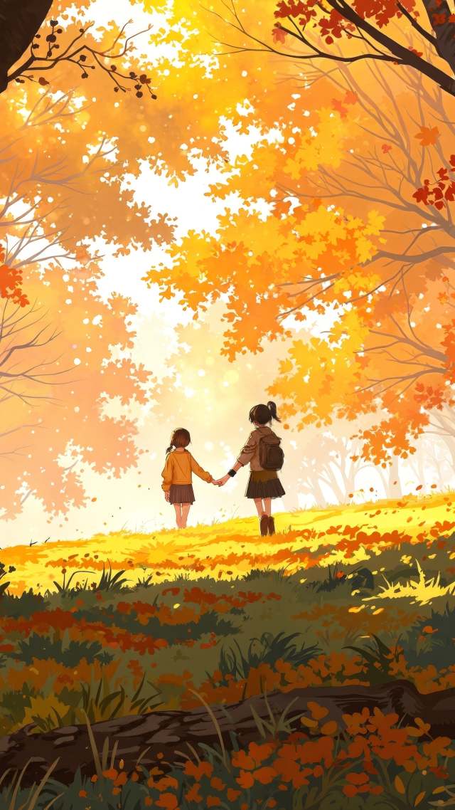 golden meadow wallpaper, picturesque view, peaceful nature, background for mobile wallpaper (vertical)