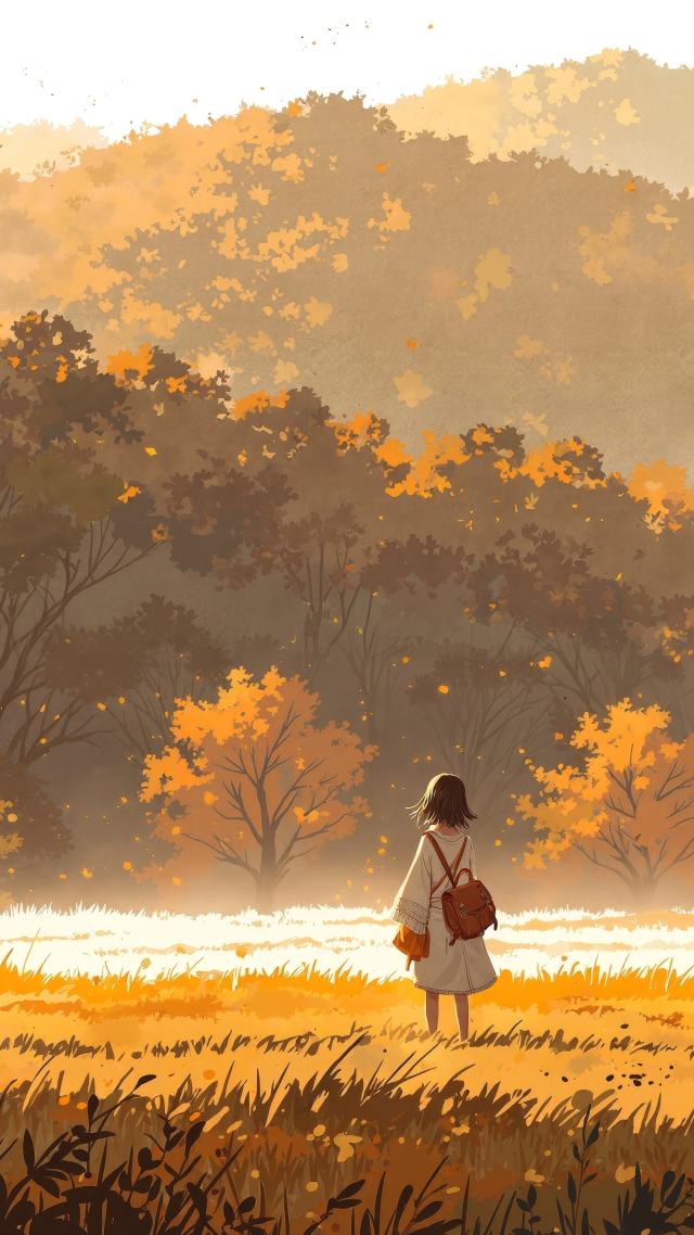 golden field wallpaper, harvest time, seasonal change, background for mobile wallpaper (vertical)