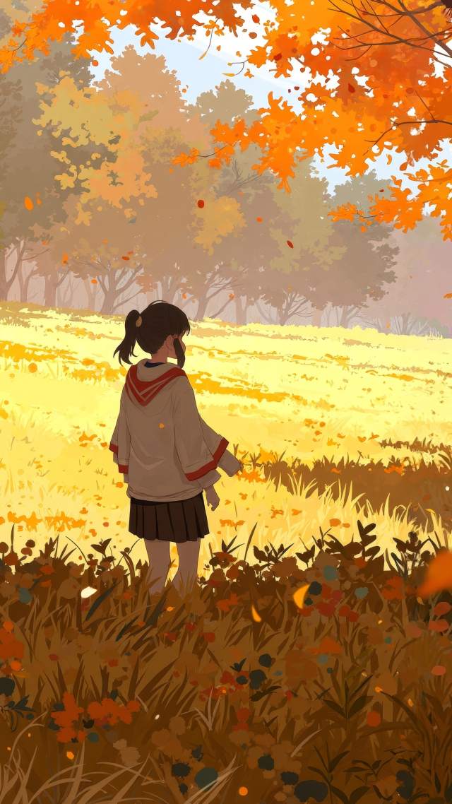 golden field wallpaper, seasonal colors, picturesque views, background for mobile wallpaper (vertical)