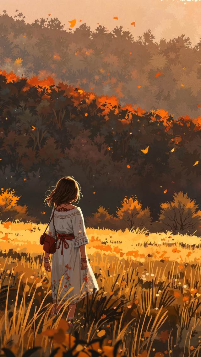 golden field wallpaper, countryside views, seasonal colors, background for mobile wallpaper (vertical)