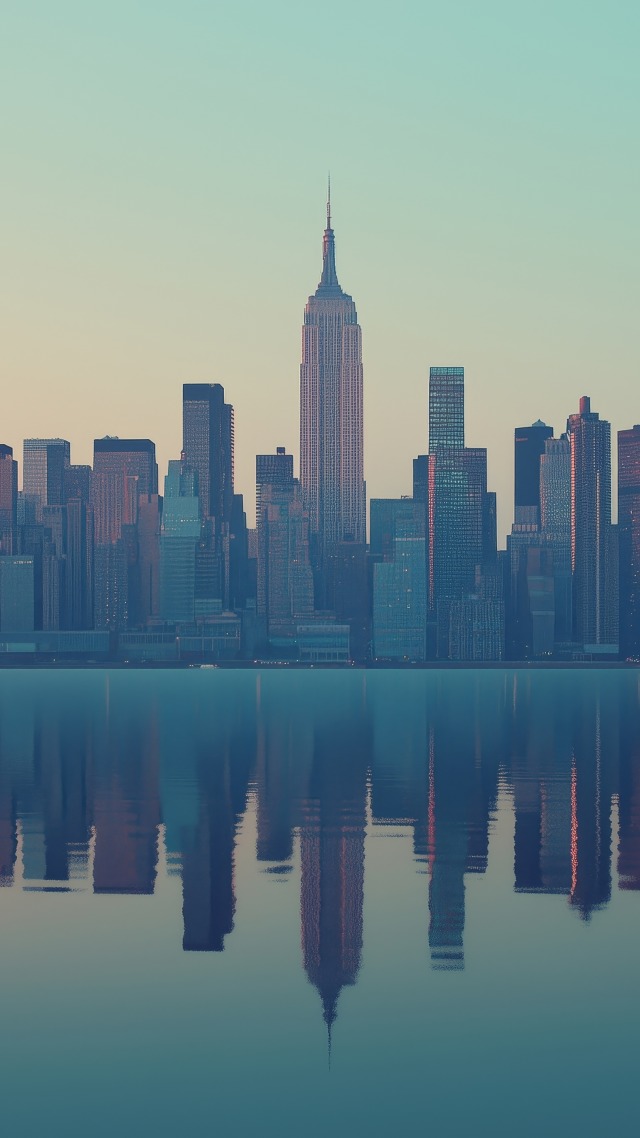 new york city wallpaper, skyline, architectural design, background for mobile wallpaper (vertical)