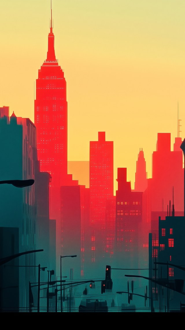 skyscraper wallpaper, nyc, high-rise buildings, background for mobile wallpaper (vertical)