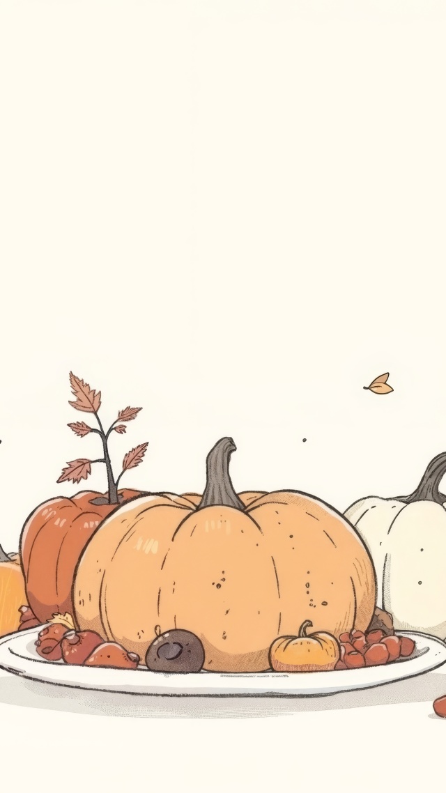 clipart wallpaper, fall decorations, turkey images, background for mobile wallpaper (vertical)