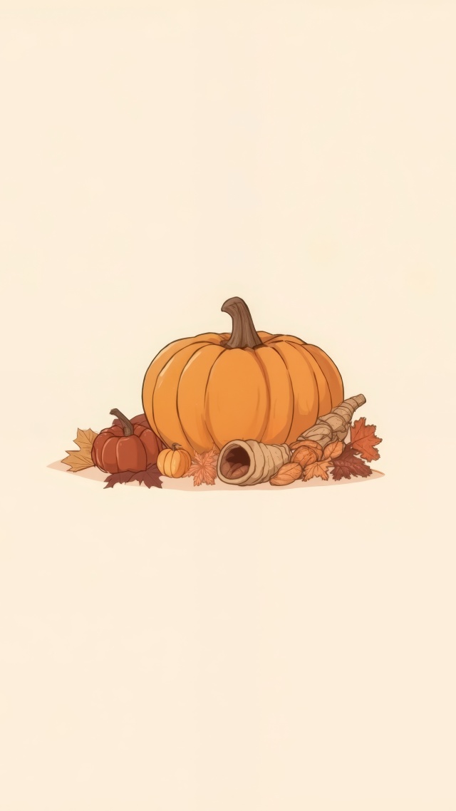 clipart wallpaper, autumn illustrations, festive clipart, background for mobile wallpaper (vertical)