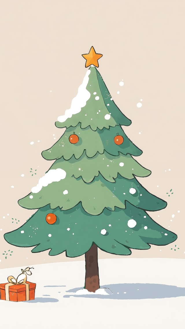 snowy landscape wallpaper, december celebrations, pine tree forest, background for mobile wallpaper (vertical)