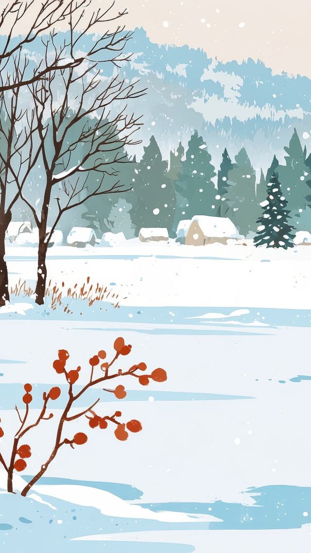 hot cocoa wallpaper, snowy scenery, tranquil landscapes, background for mobile wallpaper (vertical)