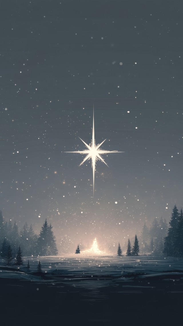 bethlehem star wallpaper, nativity scene, holiday celebrations, background for mobile wallpaper (vertical)