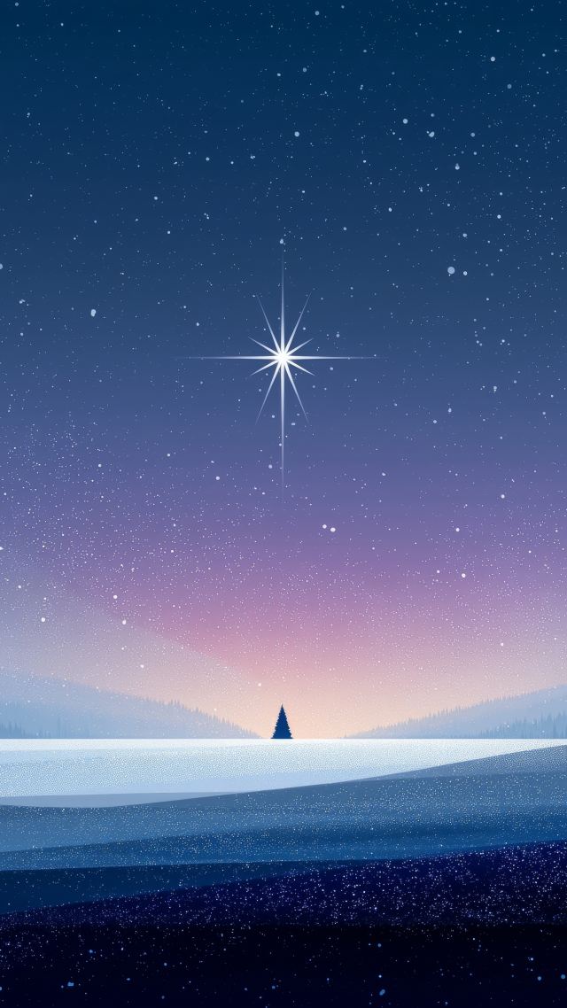 winter night wallpaper, snowy night, cosmic beauty, background for mobile wallpaper (vertical)