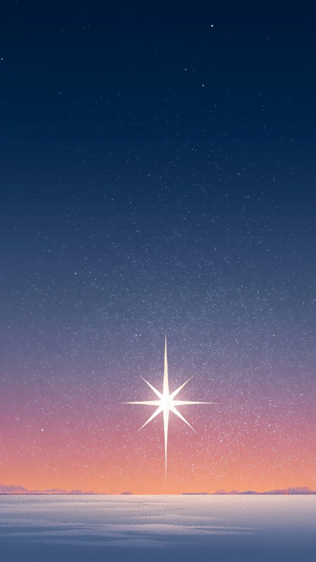winter night wallpaper, snowy night, celestial beauty, background for mobile wallpaper (vertical)