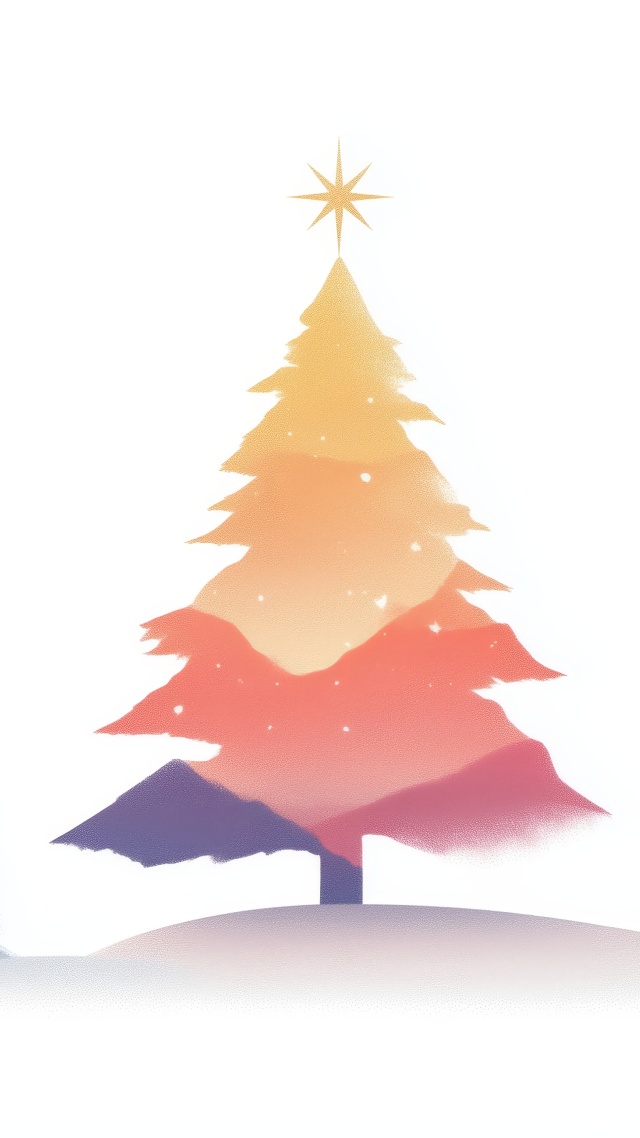 holiday tree wallpaper, simple christmas decorations, elegant christmas tree, background for mobile wallpaper (vertical)