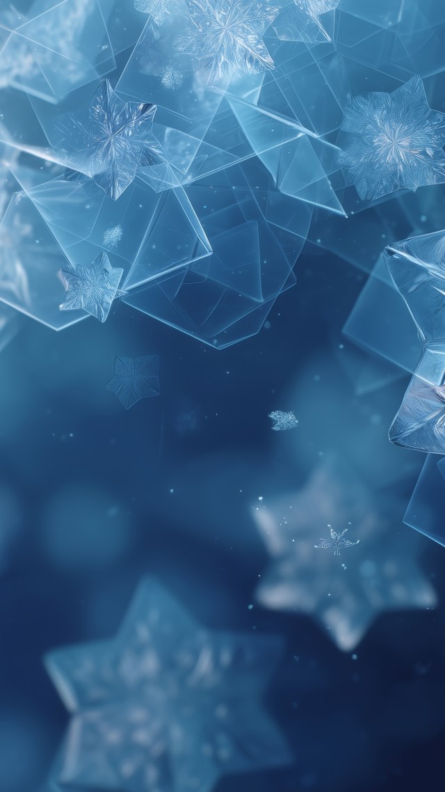 minimalistic design wallpaper, snowflake art, serene background, background for mobile wallpaper (vertical)