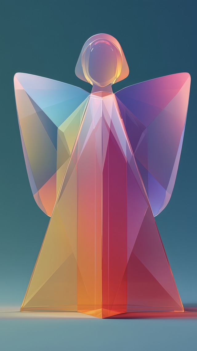 glass sculpture wallpaper, ice sculpture, snow queen, background for mobile wallpaper (vertical)