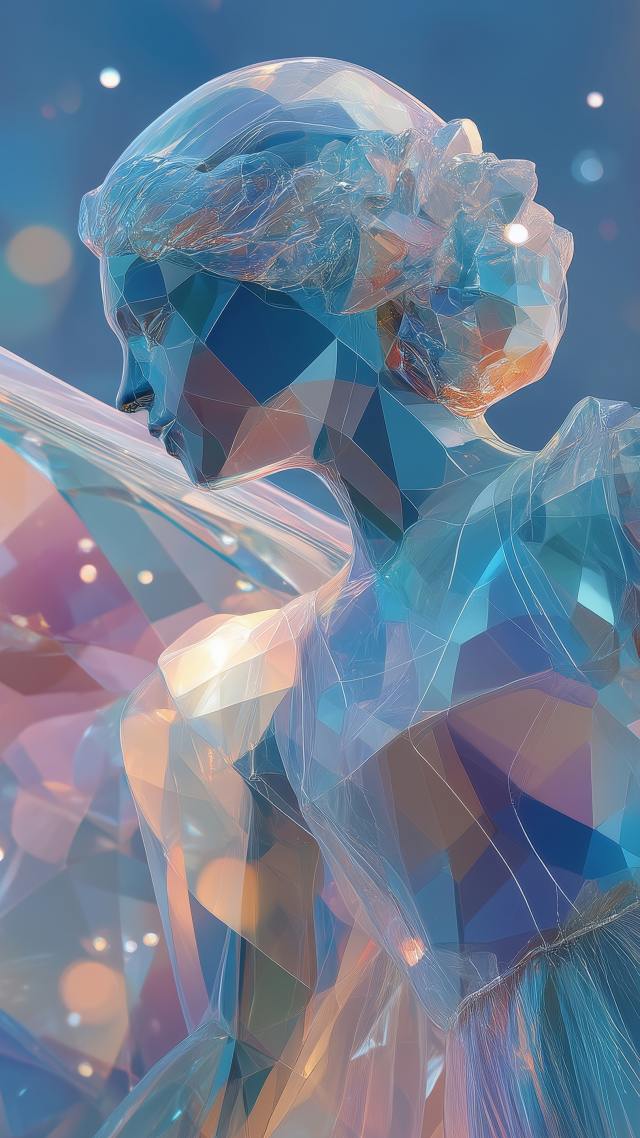 chill aesthetic wallpaper, magical snow, winter fashion, background for mobile wallpaper (vertical)