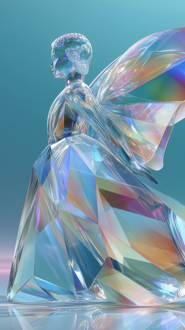sculpture wallpaper, crystal sculpture, ice sculpture, background for mobile wallpaper (vertical)