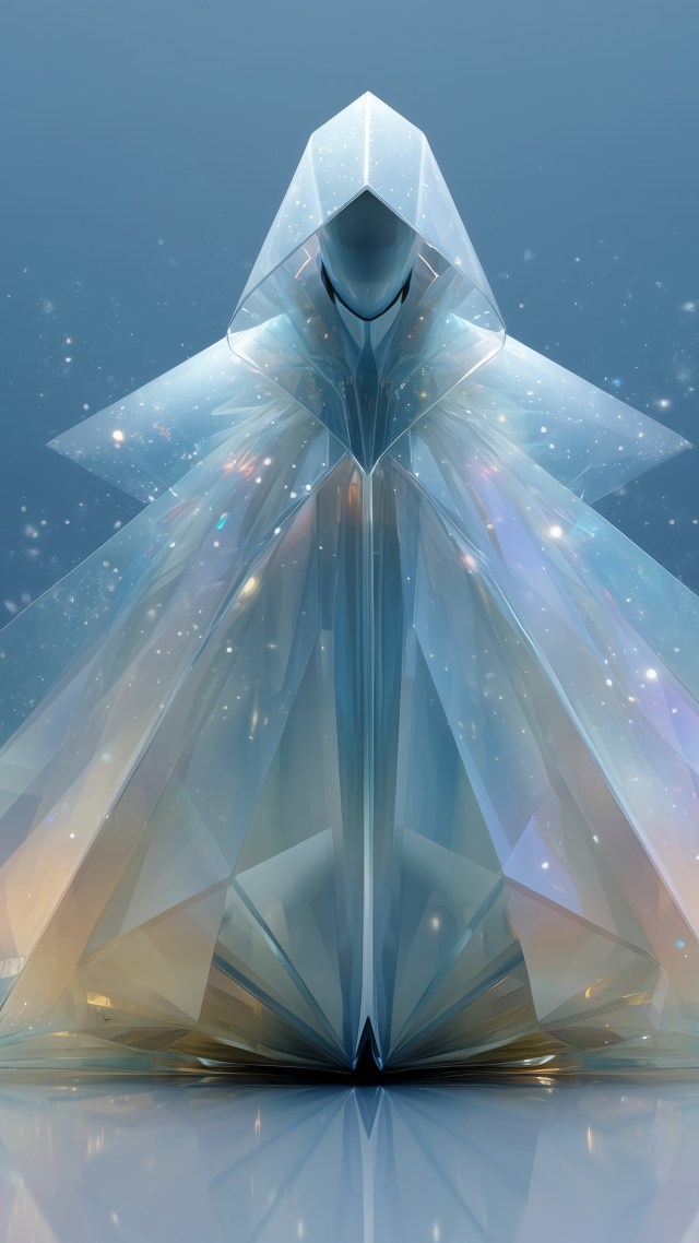 sculpture wallpaper, magical ice, crystalline creations, background for mobile wallpaper (vertical)