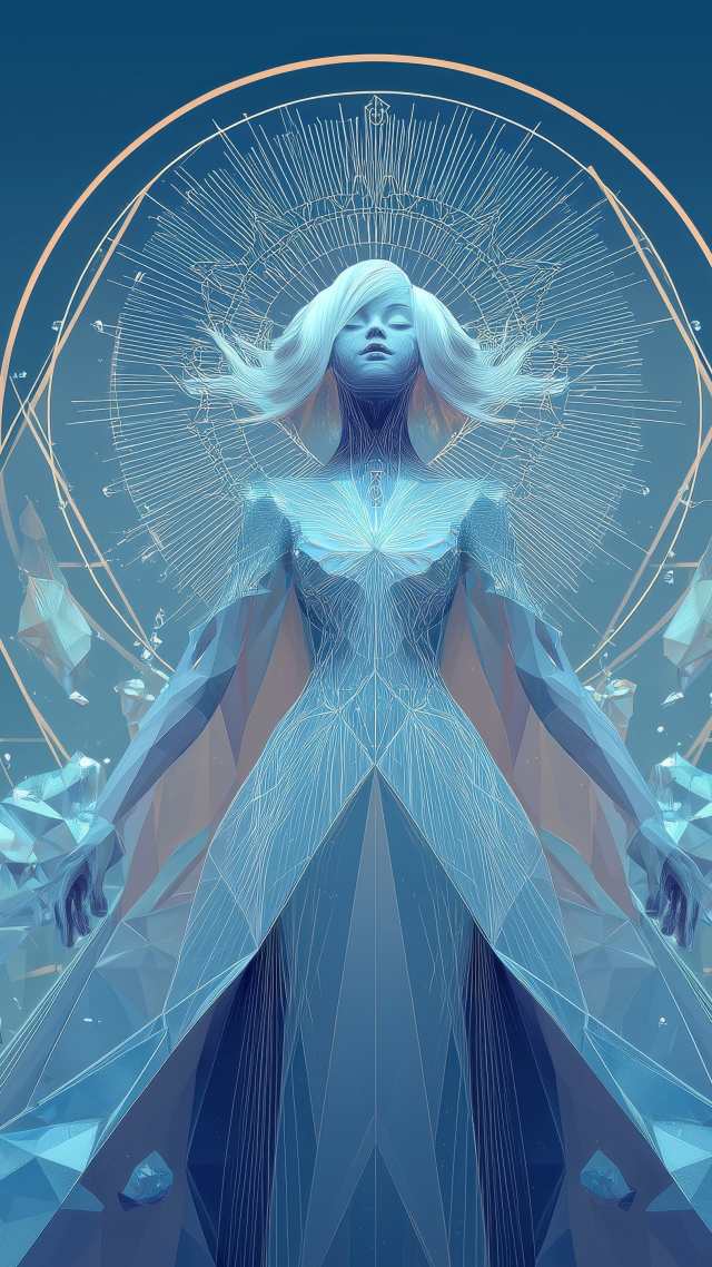 ice art wallpaper, magical ice, ice sculpture, background for mobile wallpaper (vertical)