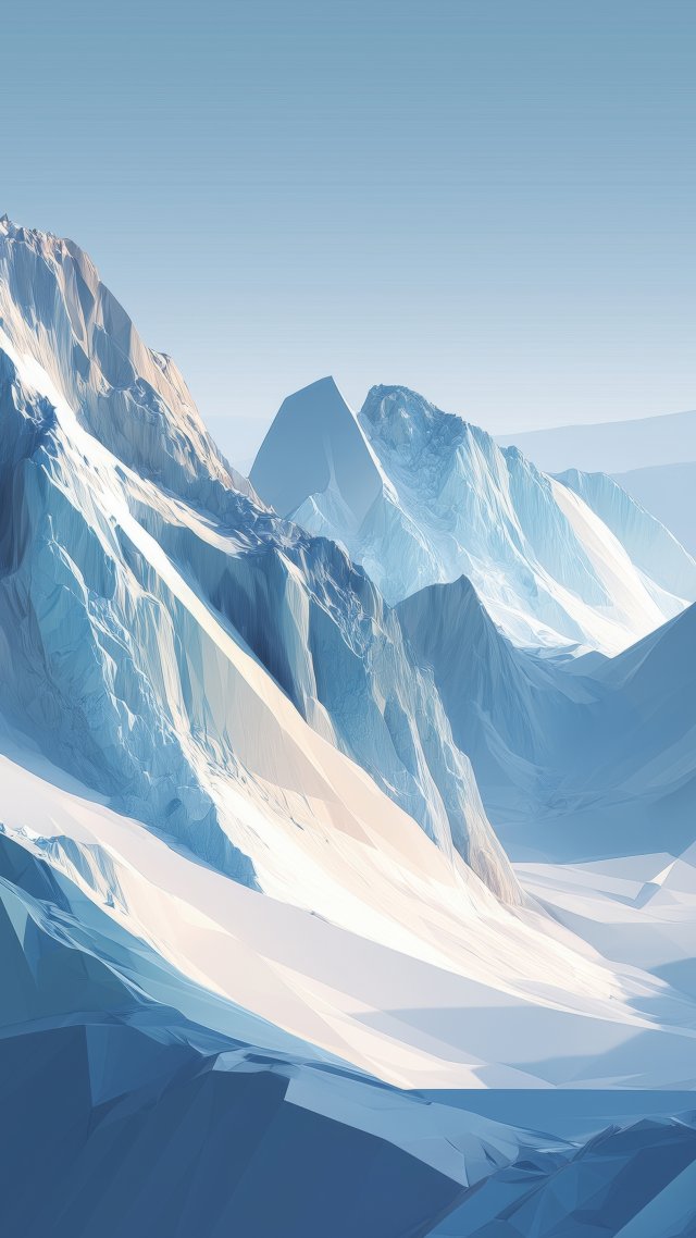 snowy mountains wallpaper, majestic peaks, cold climate, background for mobile wallpaper (vertical)