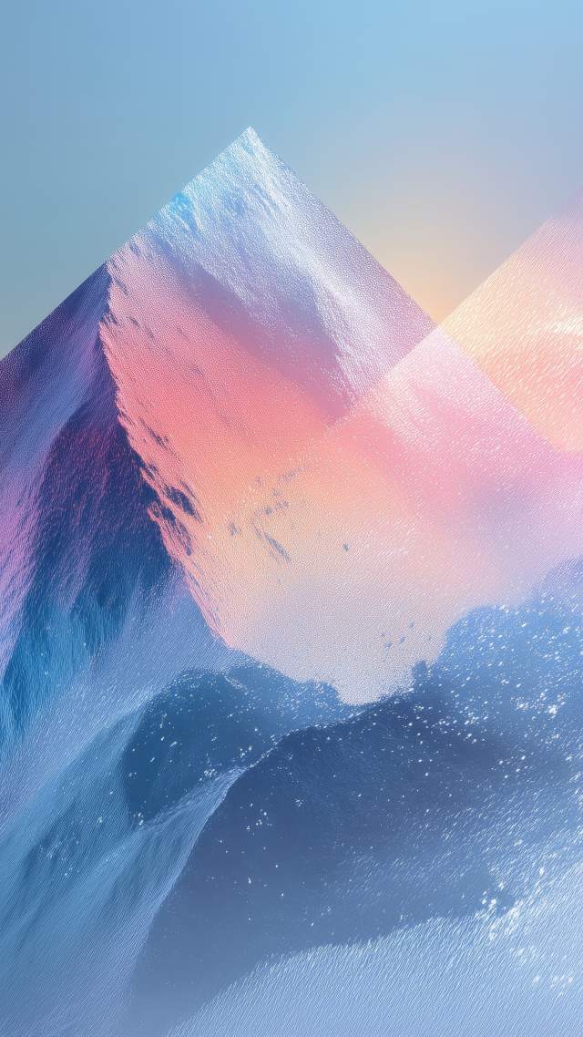 snow-covered mountains wallpaper, abstract scenery, serene winter scenery, background for mobile wallpaper (vertical)