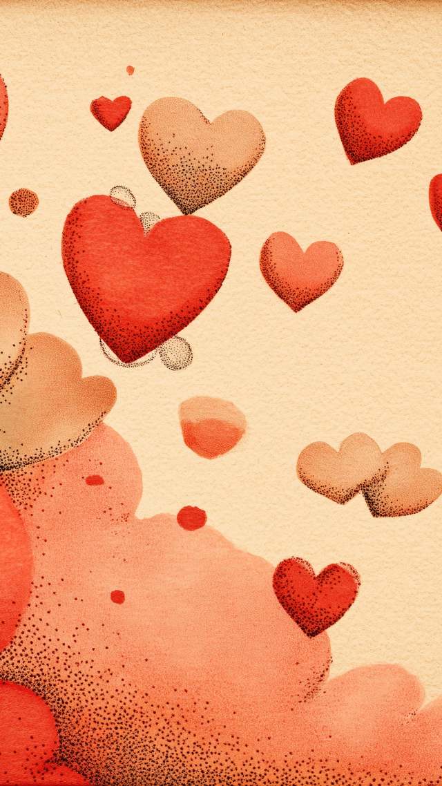 valentine wallpaper, sweet sentiments, romantic aesthetic, background for mobile wallpaper (vertical)