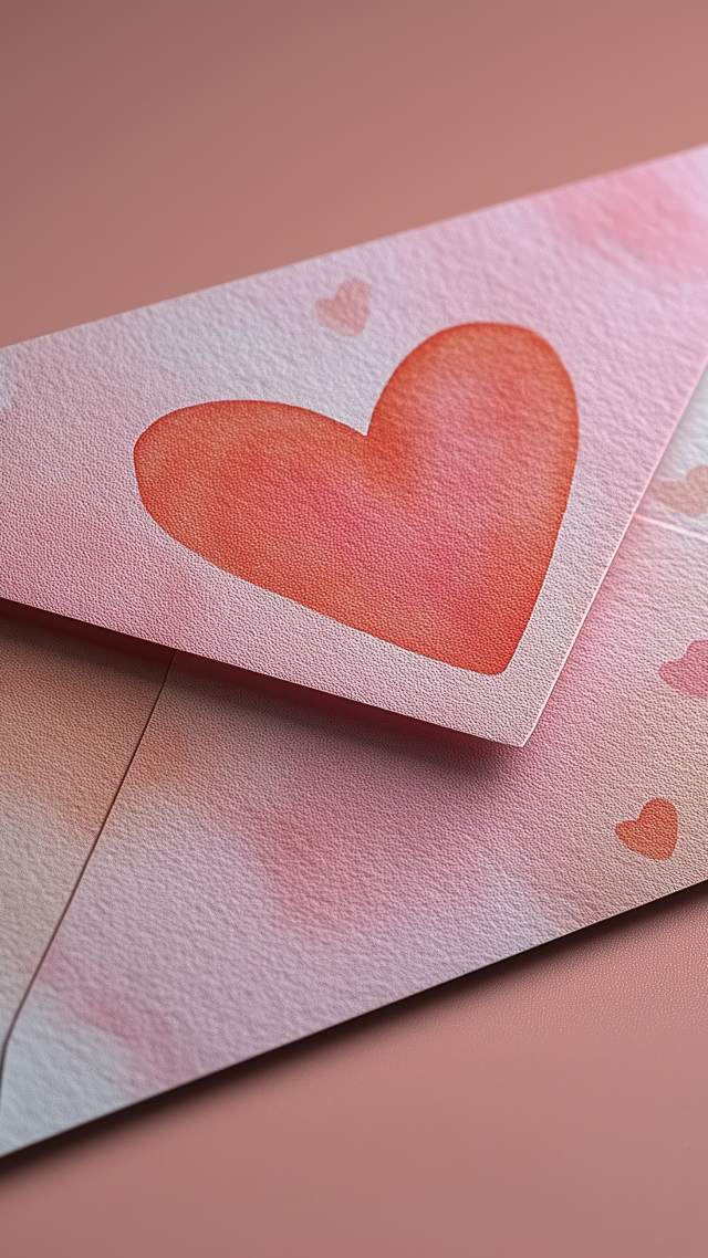 heartfelt message wallpaper, paper art, valentines craft, background for mobile wallpaper (vertical)