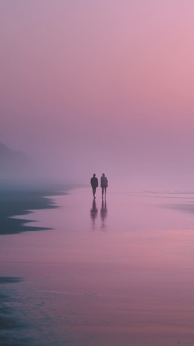 intimate moment wallpaper, romantic getaway, coastal vibes, background for mobile wallpaper (vertical)
