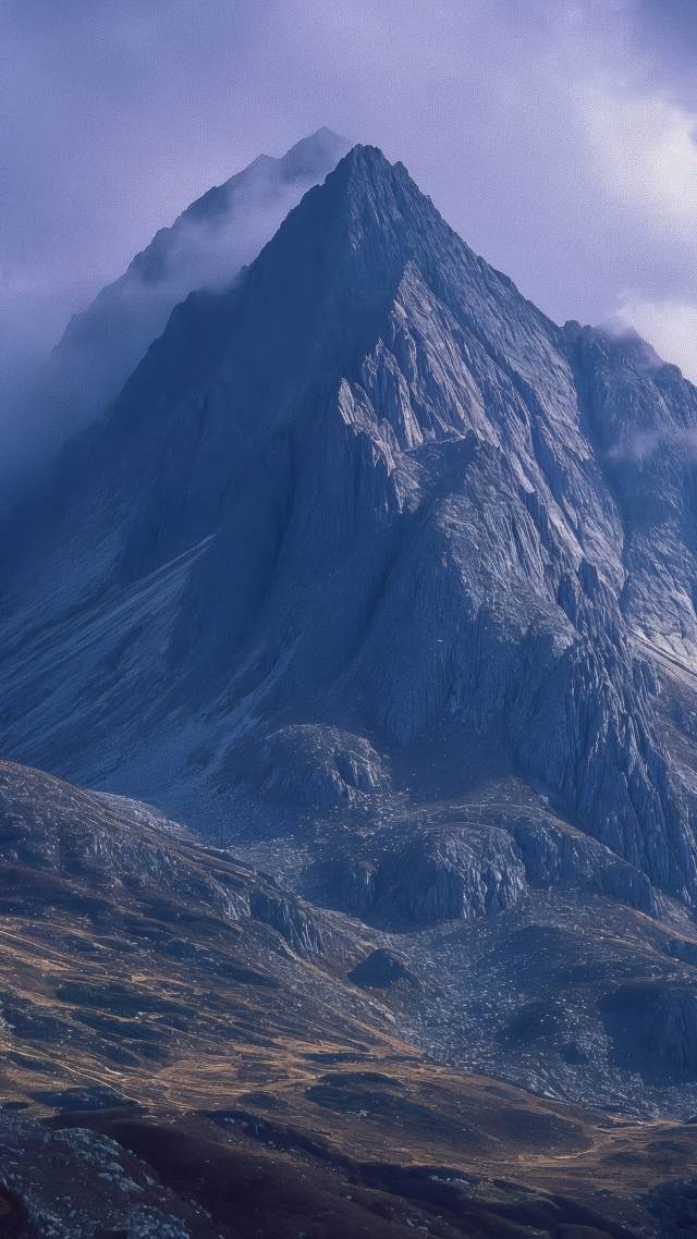mountain view wallpaper, serenity, meditation, background for mobile wallpaper (vertical)