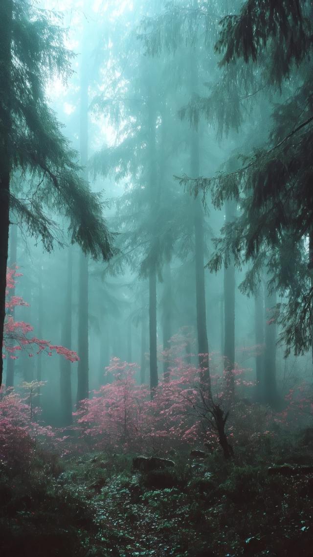 whimsical forest wallpaper, ethereal light, tranquil grove, background for mobile wallpaper (vertical)