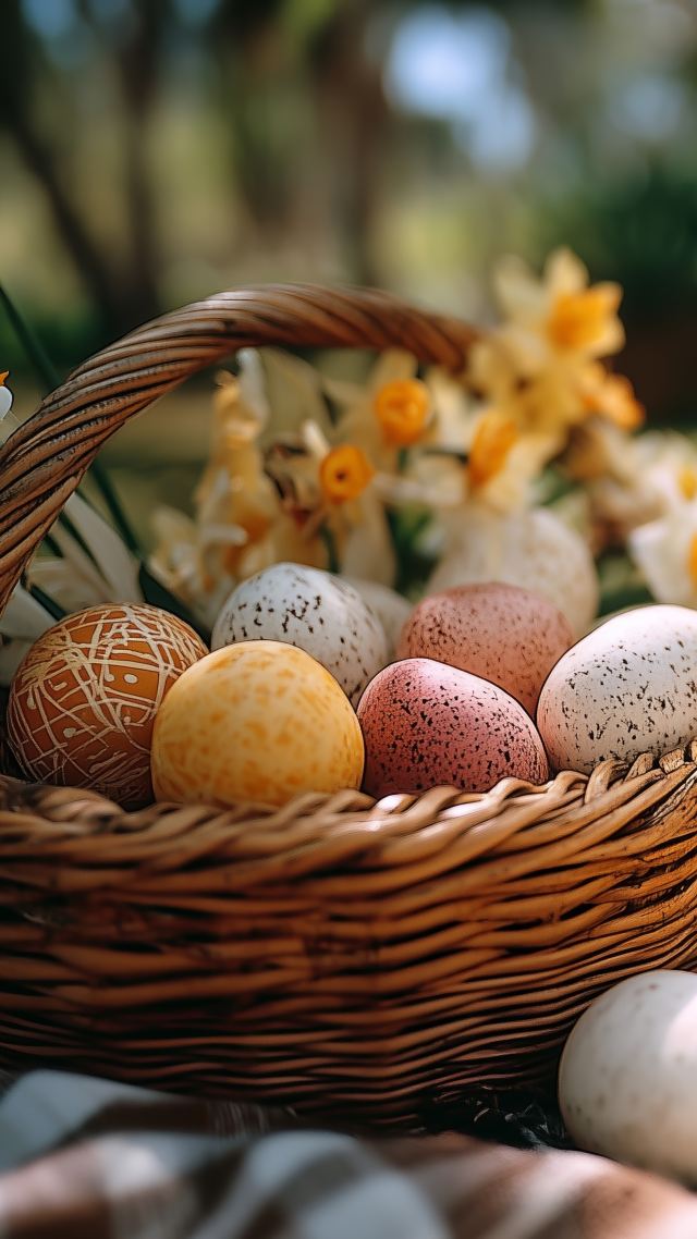 easter wallpaper, nature setting, community event, background for mobile wallpaper (vertical)