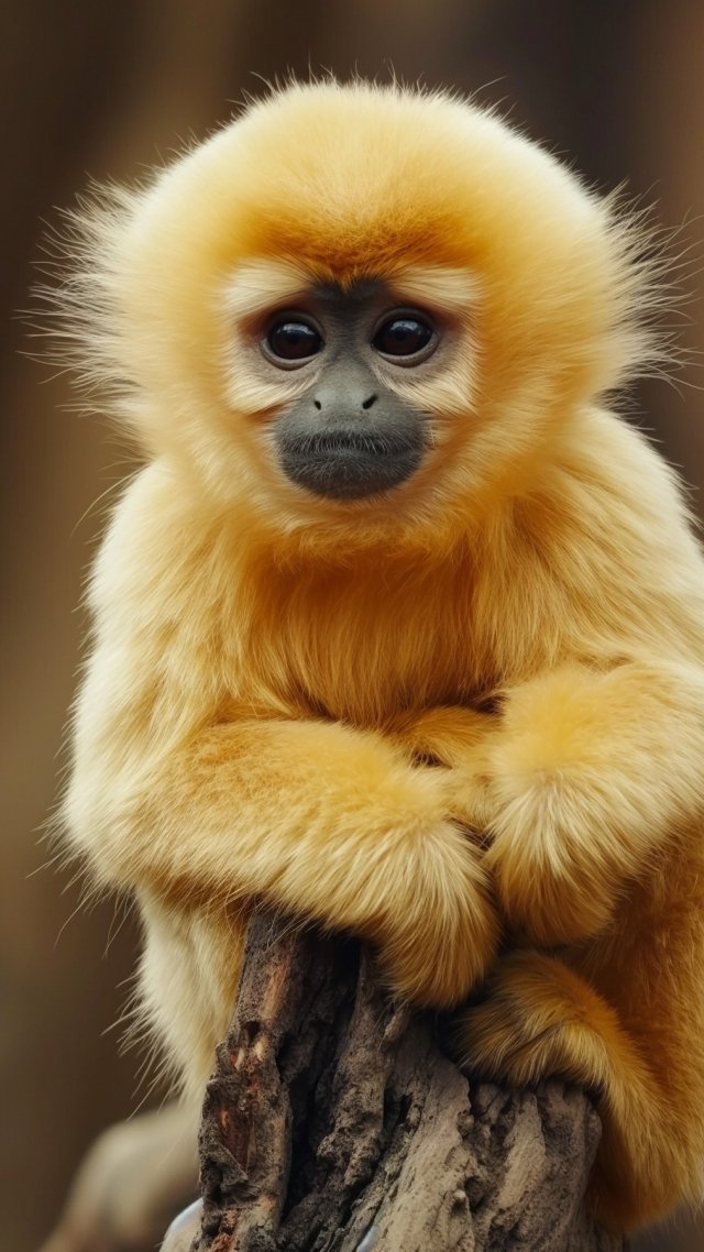 Snub-nosed monkey wallpaper, Wolong National Nature Reserve, wildlife, background for mobile wallpaper (vertical)