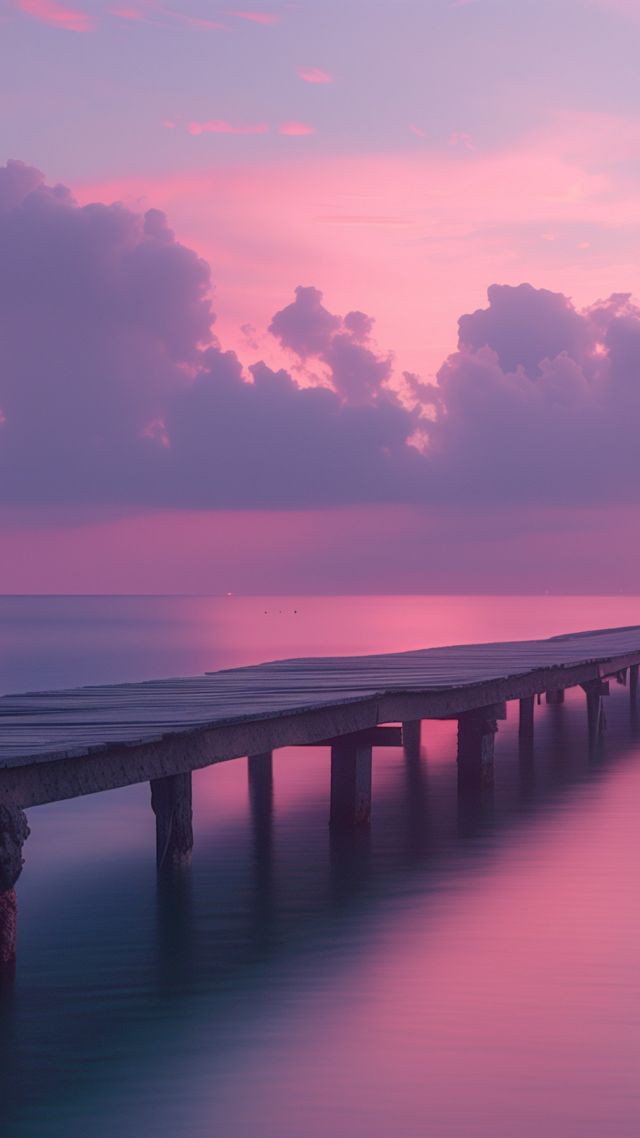 Spain wallpaper, ocean, pink sky, background for mobile wallpaper (vertical)