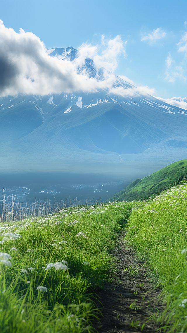 Fuji wallpaper, Japan, scenic, background for mobile wallpaper (vertical)