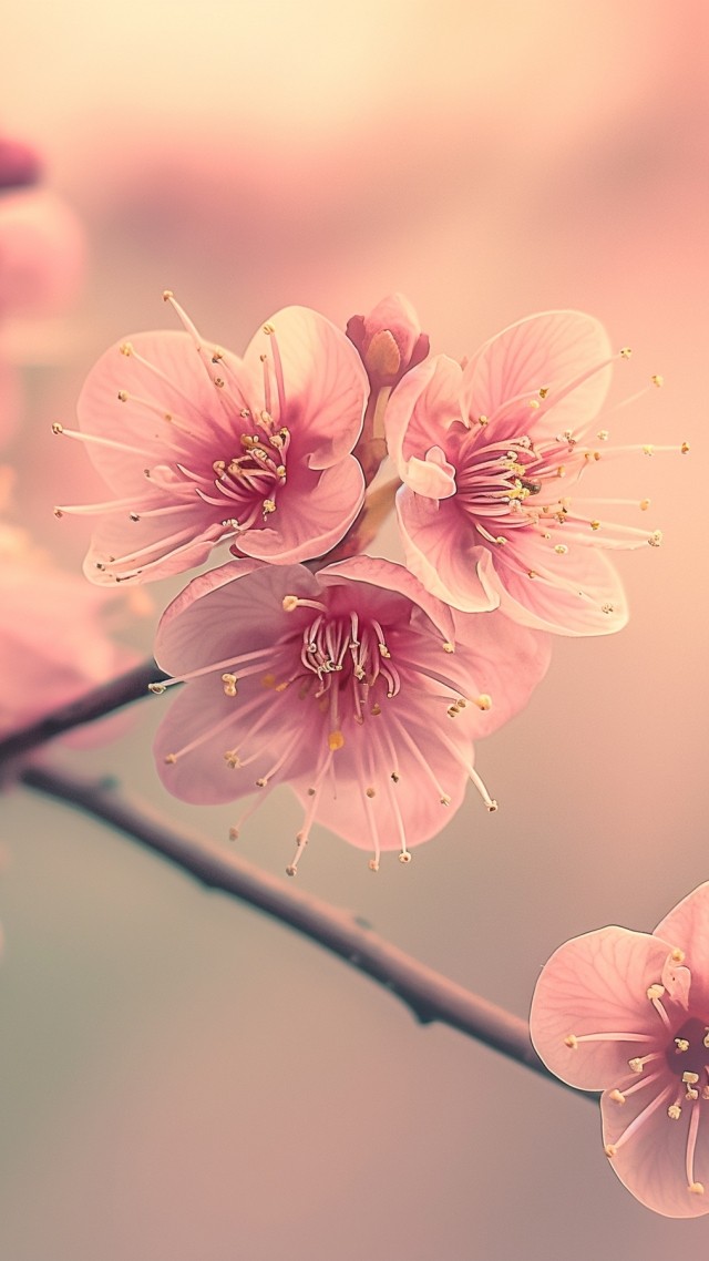 cherry wallpaper, spring, blooming, background for mobile wallpaper (vertical)