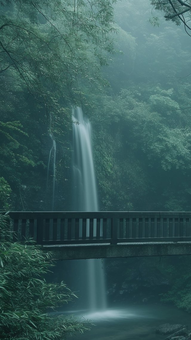 forest wallpaper, picturesque landscape, lush greenery, background for mobile wallpaper (vertical)