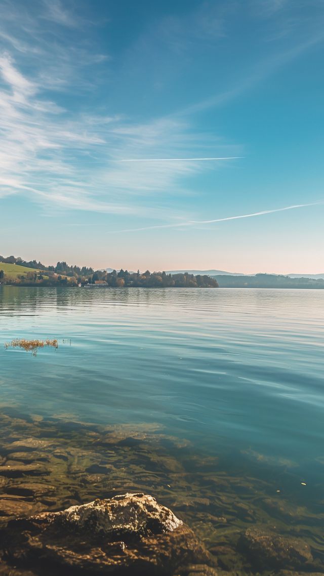 Murtensee wallpaper, tranquil waters, sunset, background for mobile wallpaper (vertical)