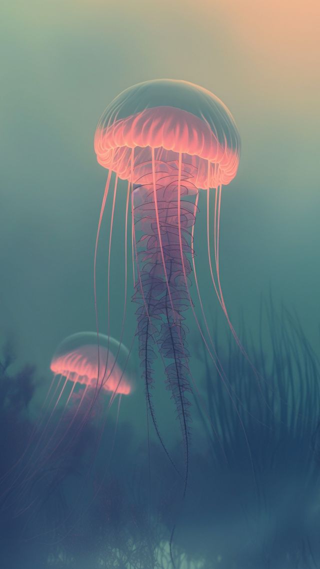 jellyfish wallpaper, diving adventures, snorkeling, background for mobile wallpaper (vertical)