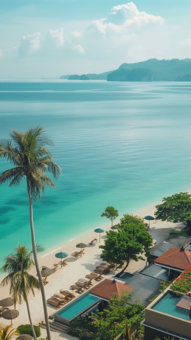 Thailand wallpaper, resort, seaside, background for mobile wallpaper (vertical)